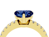 Yellow gold Heart Cut Solitaire Diamond with Pavé Band and Four-Prong Setting_4