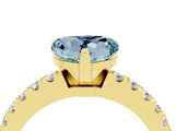 Yellow gold Heart Cut Solitaire Diamond with Pavé Band and Four-Prong Setting_4