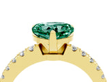 Yellow gold Heart Cut Solitaire Diamond with Pavé Band and Four-Prong Setting_4