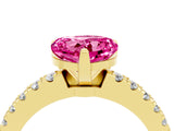 Yellow gold Heart Cut Solitaire Diamond with Pavé Band and Four-Prong Setting_4