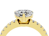 Yellow gold Heart Cut Solitaire Diamond with Pavé Band and Four-Prong Setting_4