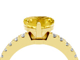 Yellow gold Heart Cut Solitaire Diamond with Pavé Band and Four-Prong Setting_4