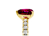 Yellow gold Heart Cut Solitaire Diamond with Pavé Band and Four-Prong Setting_5