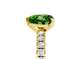 Yellow gold Heart Cut Solitaire Diamond with Pavé Band and Four-Prong Setting_5