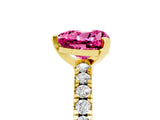 Yellow gold Heart Cut Solitaire Diamond with Pavé Band and Four-Prong Setting_5