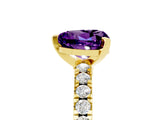 Yellow gold Heart Cut Solitaire Diamond with Pavé Band and Four-Prong Setting_5