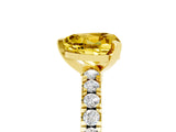 Yellow gold Heart Cut Solitaire Diamond with Pavé Band and Four-Prong Setting_5