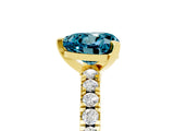 Yellow gold Heart Cut Solitaire Diamond with Pavé Band and Four-Prong Setting_5