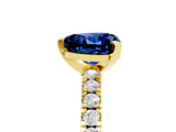 Yellow gold Heart Cut Solitaire Diamond with Pavé Band and Four-Prong Setting_5