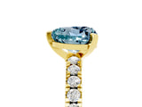 Yellow gold Heart Cut Solitaire Diamond with Pavé Band and Four-Prong Setting_5