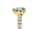Yellow gold Heart Cut Solitaire Diamond with Pavé Band and Four-Prong Setting_5