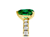 Yellow gold Heart Cut Solitaire Diamond with Pavé Band and Four-Prong Setting_5