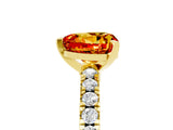 Yellow gold Heart Cut Solitaire Diamond with Pavé Band and Four-Prong Setting_5