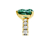 Yellow gold Heart Cut Solitaire Diamond with Pavé Band and Four-Prong Setting_5
