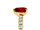 Yellow gold Heart Cut Solitaire Diamond with Pavé Band and Four-Prong Setting_5