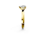 Yellow gold Heart Cut Solitaire Engagement Ring with Flat Band and Four-Prong Setting 2