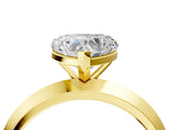 Yellow gold Heart Cut Solitaire Engagement Ring with Flat Band and Four-Prong Setting 4