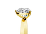 Yellow gold Heart Cut Solitaire Engagement Ring with Flat Band and Four-Prong Setting 5