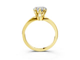 Yellow gold Heart Cut Solitaire Engagement Ring with Six-Prong Setting and Tapered Band_10