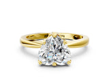 Yellow gold Heart Cut Solitaire Engagement Ring with Six-Prong Setting and Tapered Band_7