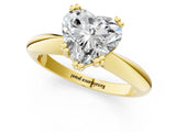 Yellow gold Heart Cut Solitaire Engagement Ring with Tapered Band and Four-Prong Setting 1