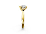 Yellow gold Heart Cut Solitaire Engagement Ring with Tapered Band and Four-Prong Setting 2
