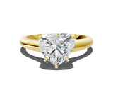 Yellow gold Heart Cut Solitaire Engagement Ring with Tapered Band and Four-Prong Setting_3