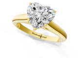Yellow gold Heart Cut Solitaire Engagement Ring with Tapered Band and Four-Prong Setting_4