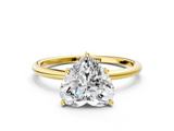 Yellow gold Heart Cut Solitaire Engagement Ring with Thin Band and Four-Prong Setting_3