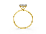 Yellow gold Heart Cut Solitaire Engagement Ring with Thin Band and Four-Prong Setting_6