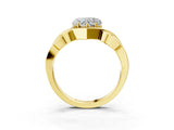 Yellow gold Heart Cut Solitaire Intertwined Band Prong Setting Ring_13