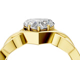 Yellow gold Heart Cut Solitaire Intertwined Band Prong Setting Ring_14