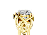 Yellow gold Heart Cut Solitaire Intertwined Band Prong Setting Ring_15