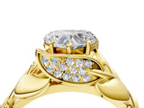 Yellow gold Heart Cut Solitaire Leaf-Inspired Engagement Ring with Prong Setting_19