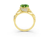 Yellow gold Heart Cut Solitaire Leaf-Inspired Engagement Ring with Prong Setting_3