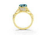 Yellow gold Heart Cut Solitaire Leaf-Inspired Engagement Ring with Prong Setting_3