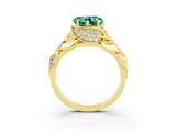 Yellow gold Heart Cut Solitaire Leaf-Inspired Engagement Ring with Prong Setting_3