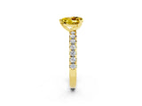 Yellow gold Heart Cut Solitaire Pave Diamond Engagement Ring with Four-Prong Setting_14