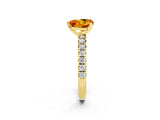 Yellow gold Heart Cut Solitaire Pave Diamond Engagement Ring with Four-Prong Setting_14