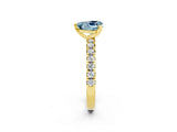 Yellow gold Heart Cut Solitaire Pave Diamond Engagement Ring with Four-Prong Setting_14