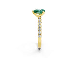 Yellow gold Heart Cut Solitaire Pave Diamond Engagement Ring with Four-Prong Setting_14