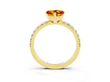 Yellow gold Heart Cut Solitaire Pave Diamond Engagement Ring with Four-Prong Setting_15