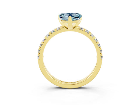 Yellow gold Heart Cut Solitaire Pave Diamond Engagement Ring with Four-Prong Setting_15