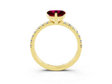 Yellow gold Heart Cut Solitaire Pave Diamond Engagement Ring with Four-Prong Setting_15