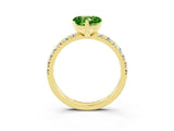 Yellow gold Heart Cut Solitaire Pave Diamond Engagement Ring with Four-Prong Setting_15