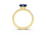 Yellow gold Heart Cut Solitaire Pave Diamond Engagement Ring with Four-Prong Setting_15