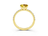 Yellow gold Heart Cut Solitaire Pave Diamond Engagement Ring with Four-Prong Setting_15