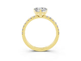 Yellow gold Heart Cut Solitaire Pave Diamond Engagement Ring with Four-Prong Setting_15