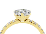 Yellow gold Heart Cut Solitaire Pave Diamond Engagement Ring with Four-Prong Setting_16