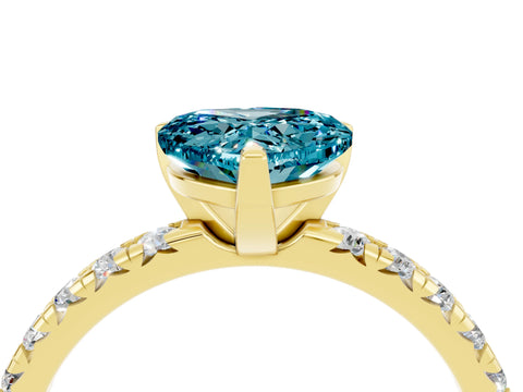 Yellow gold Heart Cut Solitaire Pave Diamond Engagement Ring with Four-Prong Setting_16